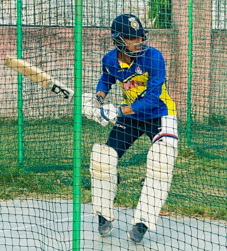 Cricketer training in Sai Cricket Academy practice nets